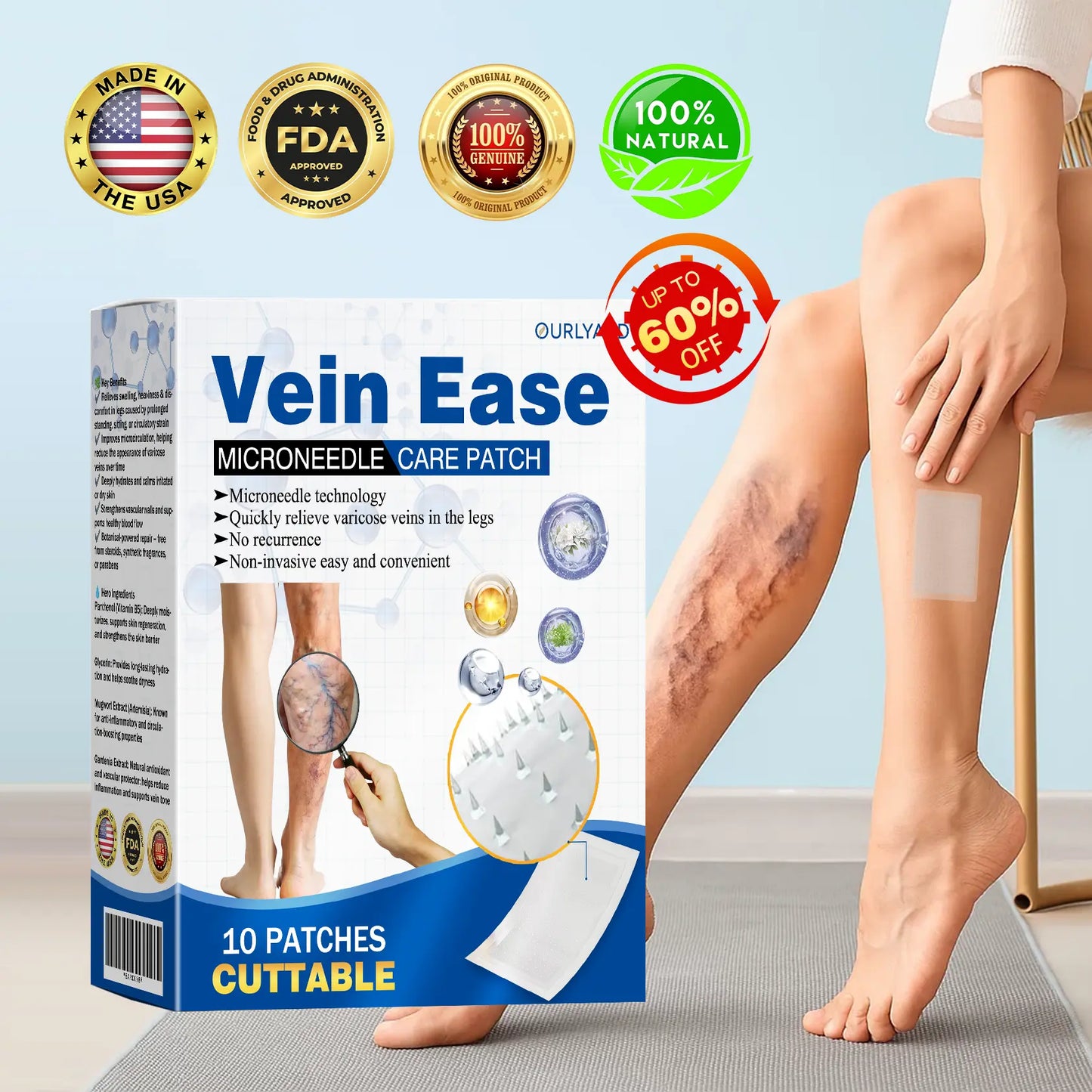 Ourlyard® Vein Ease Microneedle Care Patch