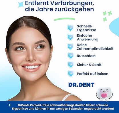 👨‍⚕️Von der CED empfohlen✅Professional Zahnaufhellungsstreifen 21 Anwendungen - Zahnschmelz-sicher - Ohne Schmerzempfindlichkeit - Professionelle Zahnbleaching Strips - 42 Streifen + Mundöffner Inklusive
