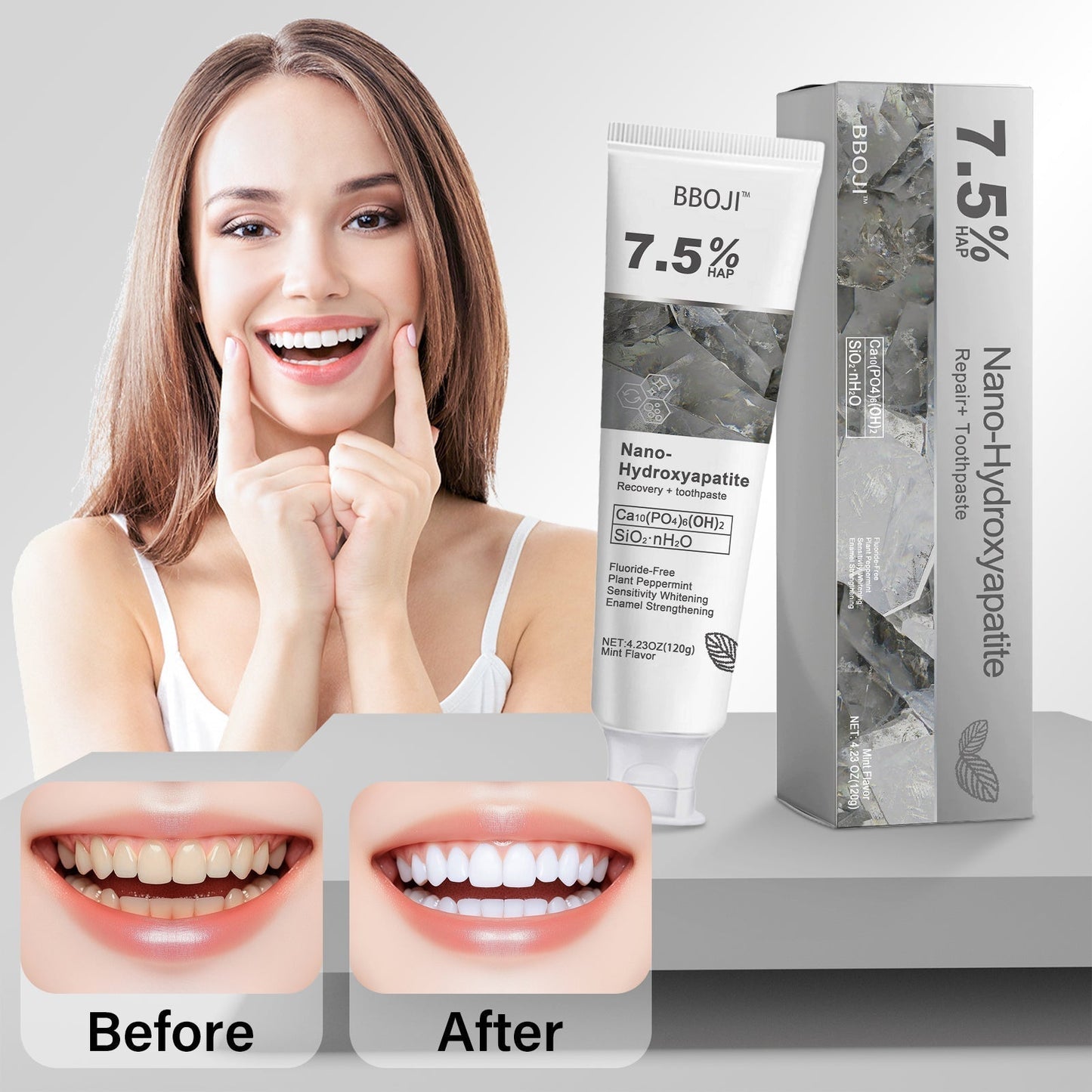 🔥Ends Tonight: Get 60% OFF Before It’s Gone!🎁 Fluoride-Free Hydroxyapatite Toothpaste – Gentle Whitening & Enamel Strength for Sensitive Teeth