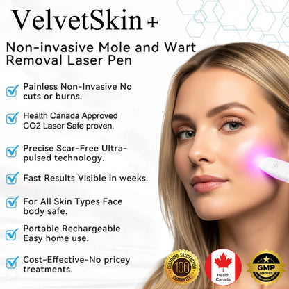 🛡️WishTint® VelvetSkin+ Integrated laser eraser ⚔︎(⚡powered by CO₂ laser technology - effectively removes moles, warts, skin labels, pigmentation spots and other skin defects)