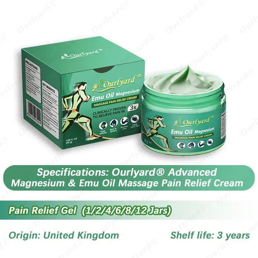 Ourlyard® Advanced Magnesium & Emu Oil Massage Pain Relief Cream