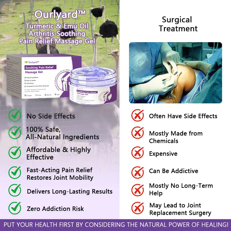Ourlyard™ Emu Oil & Turmeric Arthritis Soothing Pain Relief Massage Gel