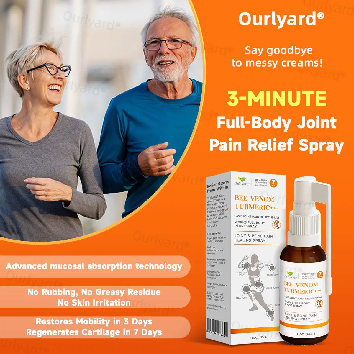 Ourlyard® Fast-Acting Bee Venom and Turmeric Joint & Bone Pain Healing Spray