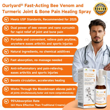 Ourlyard® Fast-Acting Bee Venom and Turmeric Joint & Bone Pain Healing Spray
