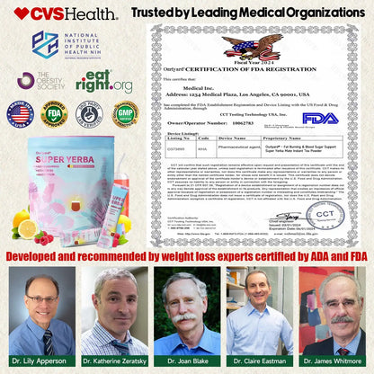 Ourlyard® Fat Burning & Blood Sugar Support Super Yerba Mate Instant Tea Powder